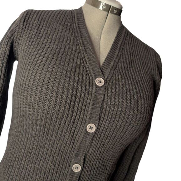 Kids Le Petite Germain Paris Navy Blue Cable Knit Sweater Cardigan, Size 10 - Picture 2 of 9